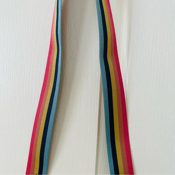 $328 Coach Jes Baguette Signature Canvas Radial Rainbow Leather Crossbody C6817 - Picture 6 of 16